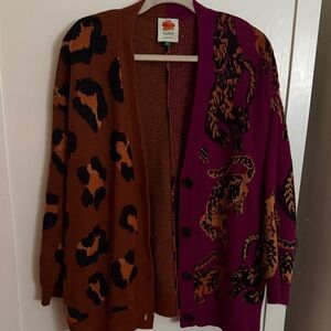 FARM Rio Women's Bold Leopard Cardigan - Brown and Purple